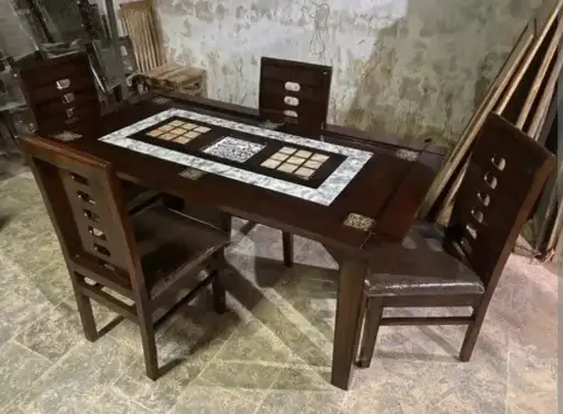Mdf  chairs Dining Tables with Glass 