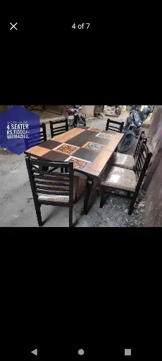 Spider Mdf chairs 4 seater Dining Tables with Glass set